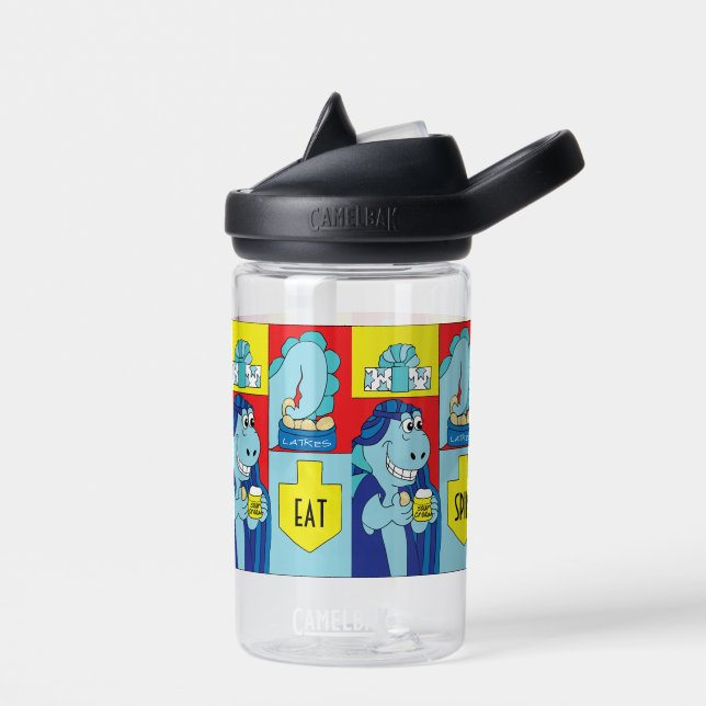 Hanukkah Dinosaurier Party Wasser Flasche (Links)