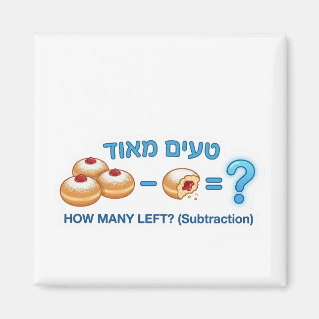 Hanukkah Donuts Subtraction Game - "Tasty" Magnet (Vorne)