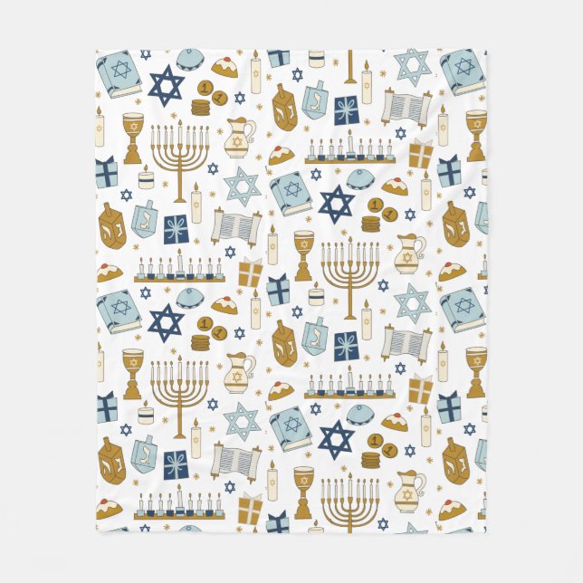 Hanukkah Doodles niedliches illustriertes Fleece B (Vorderseite)