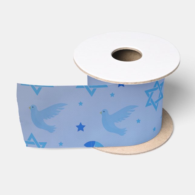HANUKKAH Dove Satin Ribbon personalisieren Satinband (Spule)