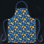 Hanukkah Dreidel Game Gelt Dark Blue Schürze<br><div class="desc">Hanukkah Dreidel Game Gelt Dunkelblaues Personalisiertes Muster. Chanukah dreidels in blau.</div>