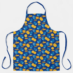 Hanukkah Dreidel Game Gelt Dark Blue Schürze