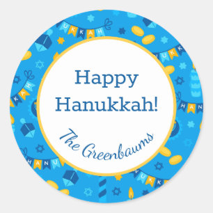 Hanukkah-Dreidel-Geschenk-Anhänger Runder Aufkleber