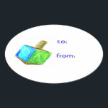 Hanukkah Dreidel Gift Tag Stickers<br><div class="desc">Diese drei Aufkleber sind der perfekte Weg, um allen zu sagen, dass dieses Geschenk von Ihnen ist! Set dein Geschenk in diesem Jahr auf der Hanukkah-Ausstellung auseinander.</div>