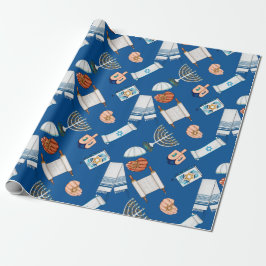 Hanukkah Dreidel Star von David Menorah Torah Blue Geschenkpapier