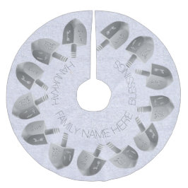 Hanukkah Dreidels Imitate Silver Bling Chrismukkah Polyester Weihnachtsbaumdecke