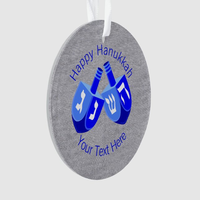 Hanukkah Dreidels in Blue Niedlich Kids Chrismukka Ornament (Vorderseite)
