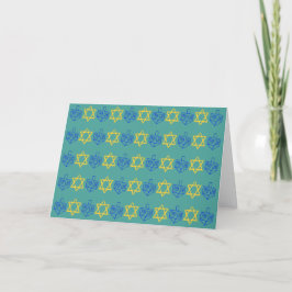 Hanukkah Dreidels + Sterne Feiertagskarte