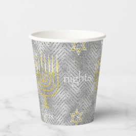 Hanukkah Elegant Menorahs Pappbecher