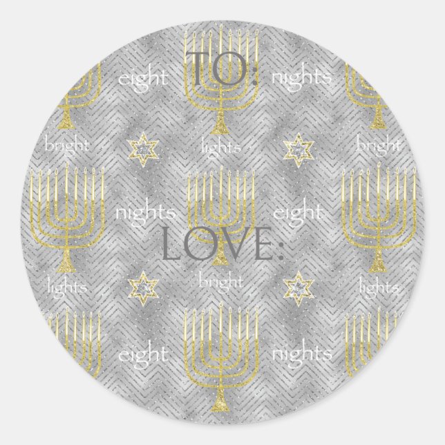 Hanukkah Elegant Stickers (1 1/2"/3") (Vorderseite)
