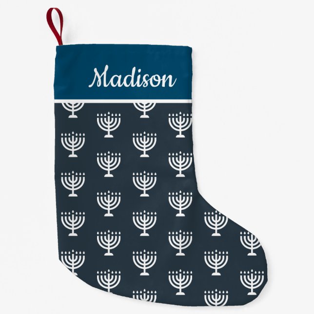 Hanukkah enorm Urlaub individuelle Name Strumpf Kleiner Weihnachtsstrumpf (Vorderseite)