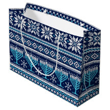 Hanukkah Fair Isle Imitats Strick Sweater