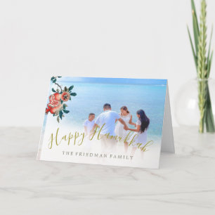 Hanukkah-Familienfoto Süße Granatapfel Karte