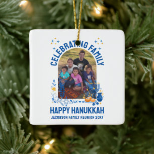 HANUKKAH FAMILY WIEDERSEHEN - Anpassbares Foto Keramikornament