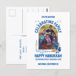 HANUKKAH FAMILY WIEDERSEHEN - Anpassbares Foto Postkarte