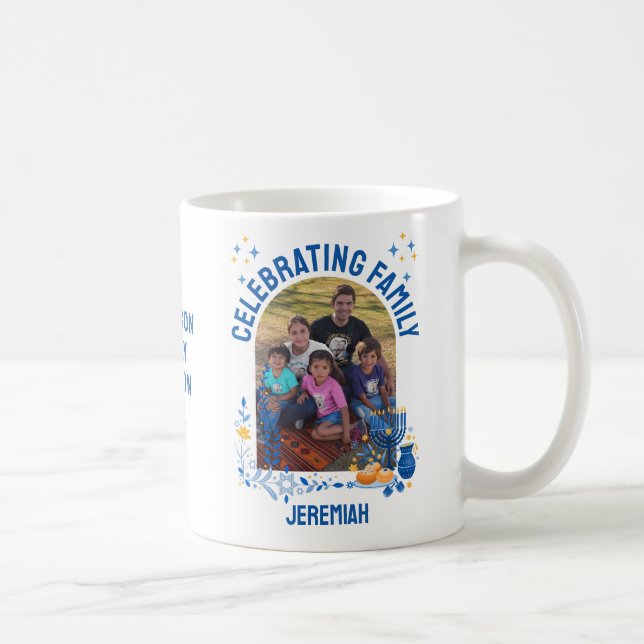 HANUKKAH FAMILY WIEDERSEHEN Individuelle Name Kaffeetasse (Rechts)