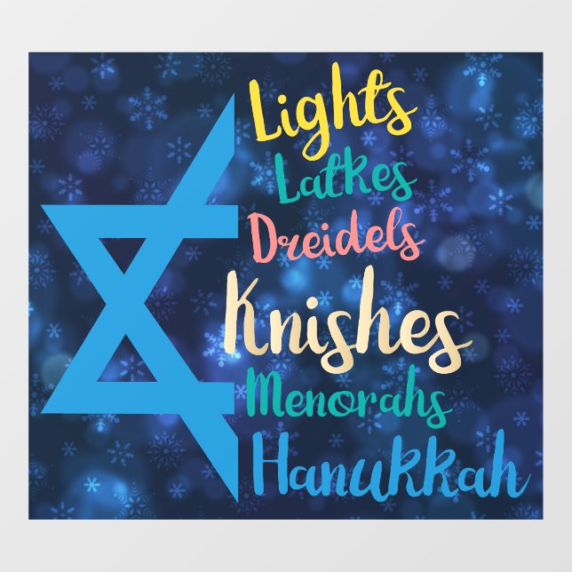 Hanukkah Fensterklammer Fensteraufkleber (Blatt)
