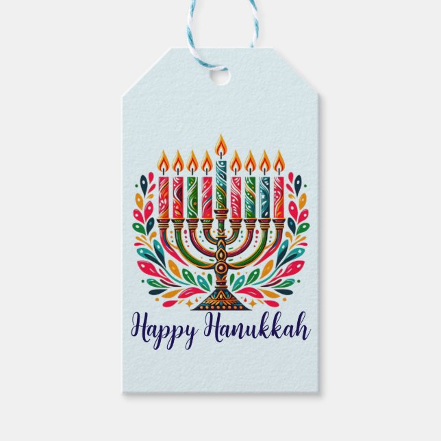 Hanukkah Festival of Lights Geschenkanhänger (Vorderseite)