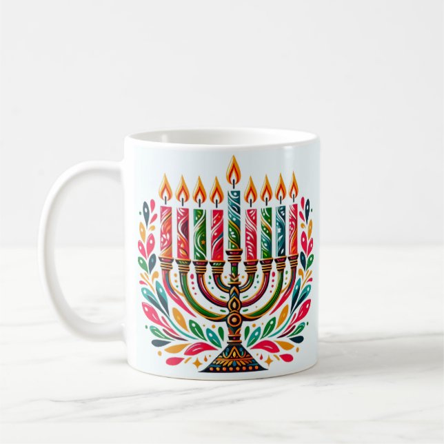 Hanukkah Festival of Lights Kaffeetasse (Links)