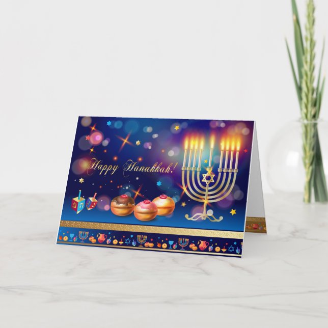 Hanukkah Festival of Lights Party Dankeskarte (Vorderseite)