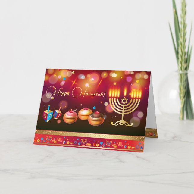 Hanukkah Festival of Lights Party Dankeskarte (Vorderseite)