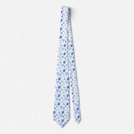 Hanukkah Festival Party Trendy Blue Doodle Muster Krawatte