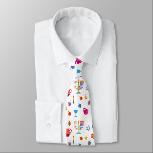 Hanukkah Festival Party Trendy Blue Doodle Muster Krawatte