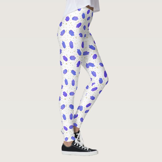 Hanukkah floral dreidels and gelt leggings (Rechts)