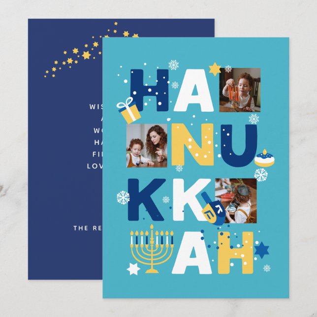 HANUKKAH Foto Grußkarte (Vorne/Hinten)
