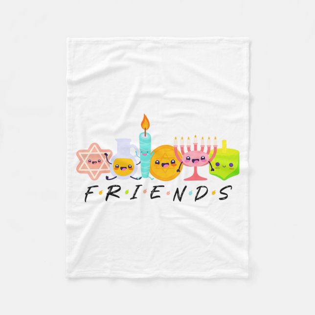 Hanukkah Friends Menorah Traditional Jewish Dreide Fleecedecke (Vorderseite)