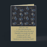 Hanukkah Funny Dreidel Gold und Blau Feiertagskarte<br><div class="desc">Humore "Dreidel" Hanukkah/Chanukah, Grußkarte. Genießen Sie eine weitere lustige "Definieren Sie dies" Grußkarte. Diese lustige "Dreidel" Ferienkarte ist genau das Richtige für alle Ihre Freunde und Familie in diesem Jahr. Designelemente können wie immer bearbeitet werden: verschoben, verändert, gedreht usw. Die Hintergrundfarbe kann geändert werden. Personalisieren Sie den Text, indem Sie...</div>