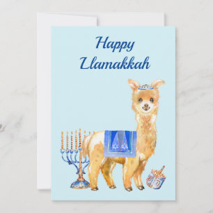 Hanukkah Funny Llama Llamakkah Chrismukkka Feiertagskarte