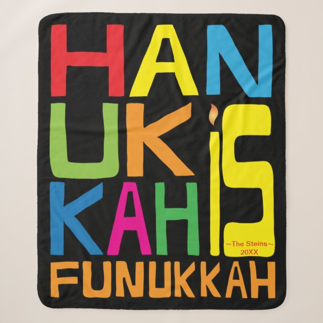 Hanukkah Funukkah Sherpa Blanket/Mittel Sherpadecke (Vorderseite)