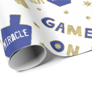Hanukkah Geschenk Wrap Ein großes Wunder geschah h Geschenkpapier