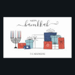 Hanukkah Geschenke & Menorah Feiertage Sticker<br><div class="desc">Personalisieren Sie den benutzerdefinierten Text oben. Weitere Koordinationsgegenstände finden Sie in unserer Kollektion "Geschenke und eine Menorah".</div>