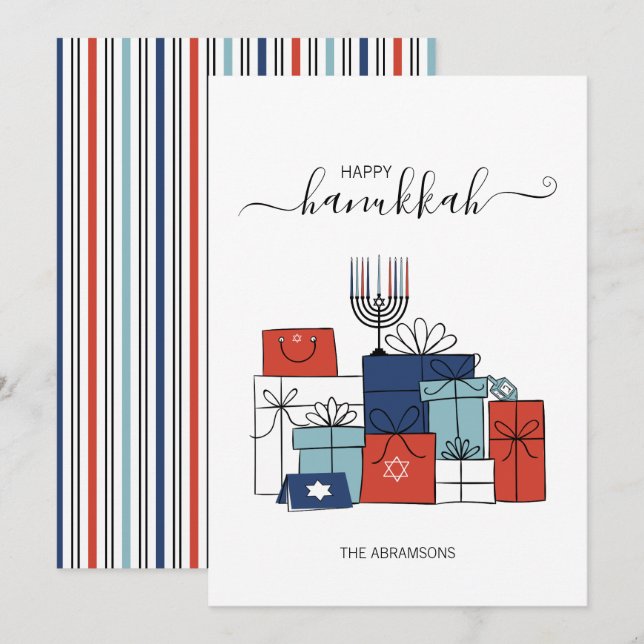 Hanukkah Geschenke & Menorah Ferienkarte Feiertagskarte (Vorne/Hinten)