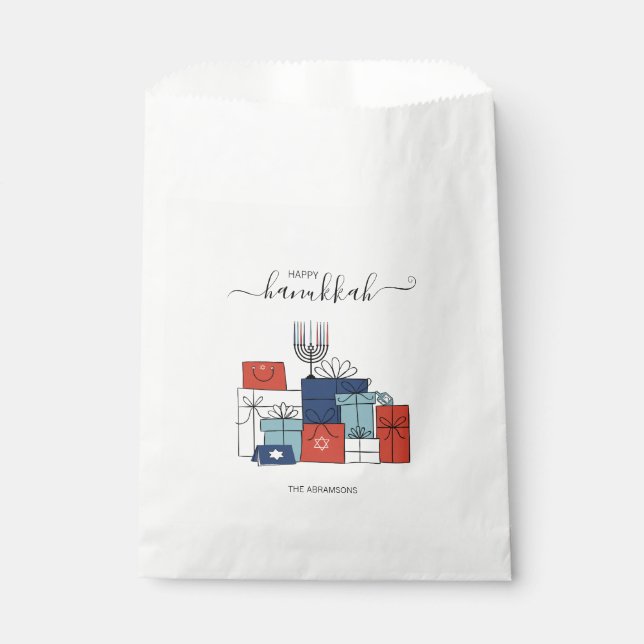 Hanukkah Geschenke & Menorah Holiday Favor Beutel Geschenktütchen (Vorderseite)
