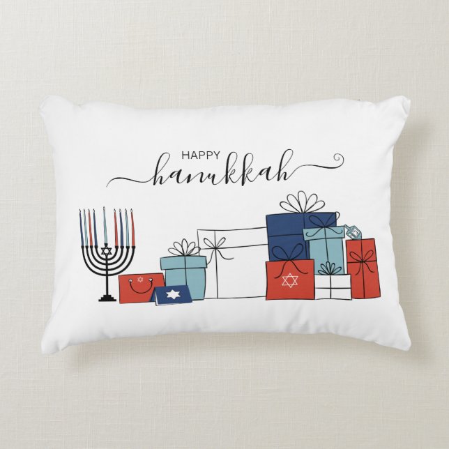 Hanukkah Geschenke & Menorah Urlaub Accent Kissen (Vorderseite)