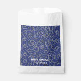 Hanukkah Gevor Bag, "Elegant Dreidels and Stars" Geschenktütchen
