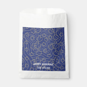Hanukkah Gevor Bag, "Elegant Dreidels and Stars" Geschenktütchen