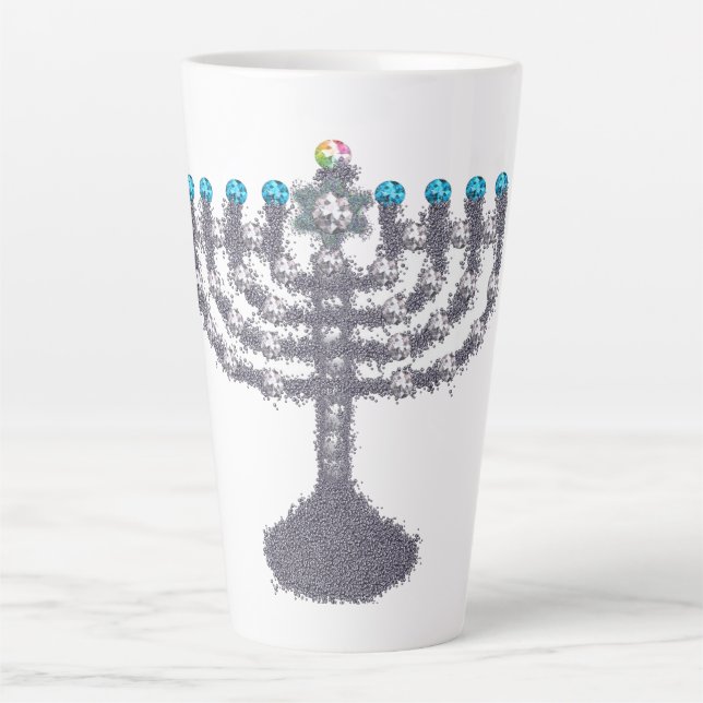Hanukkah glam menorah hanukkiah milchtasse (Vorderseite)