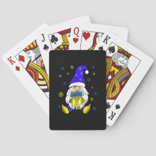 Hanukkah Gnome Holding Menorah Familie Gnome Lover Spielkarten