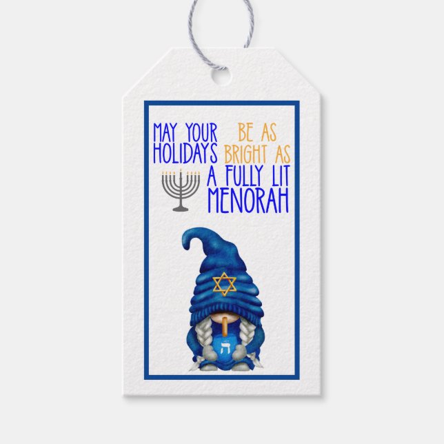 Hanukkah Gnomes Geschenkanhänger (Vorderseite)