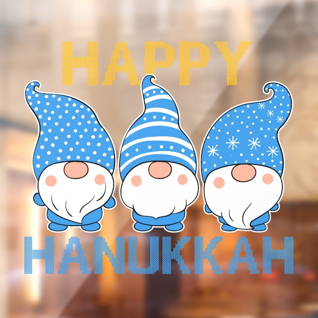 Hanukkah Gnomes Trio Window Fensteraufkleber (Blatt 2)