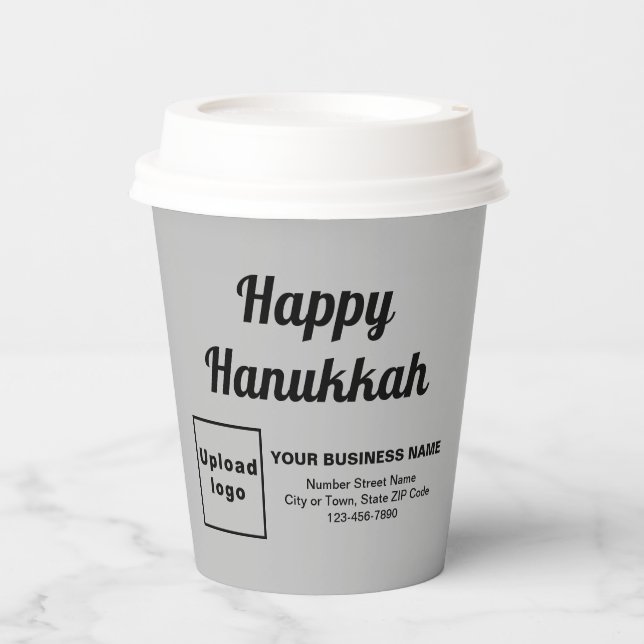 Hanukkah Gray Paper Cup Pappbecher (Vorderseite)