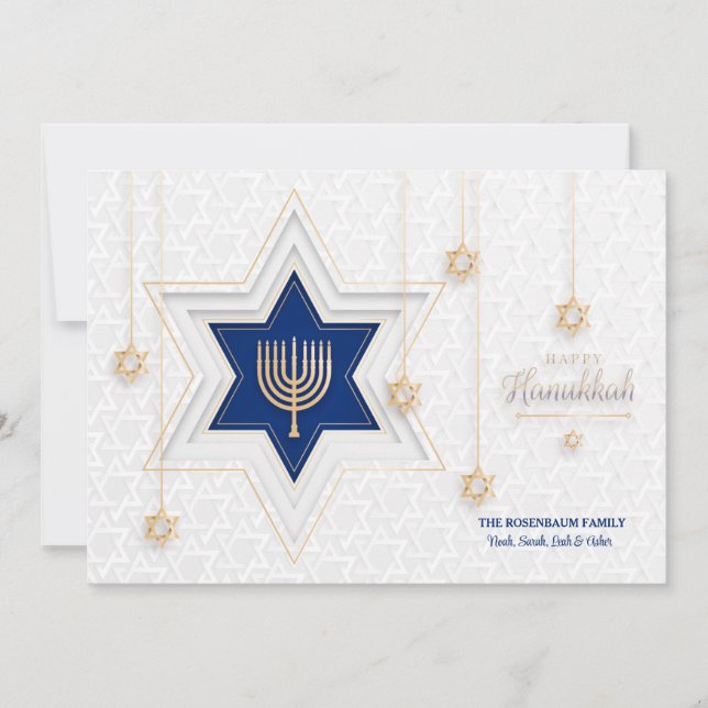 Hanukkah Greetings Holiday Card Feiertagskarte (Vorderseite)