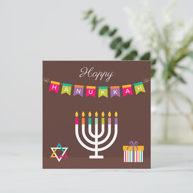 Hanukkah Greetings Mitteilungskarte (Stehend Vorderseite)