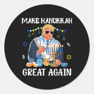 Hanukkah Groß wieder jüdisch Ugly Chanukah Swe Runder Aufkleber