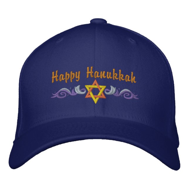 Hanukkah Gruß Bestickte Baseballkappe (Vorderseite)