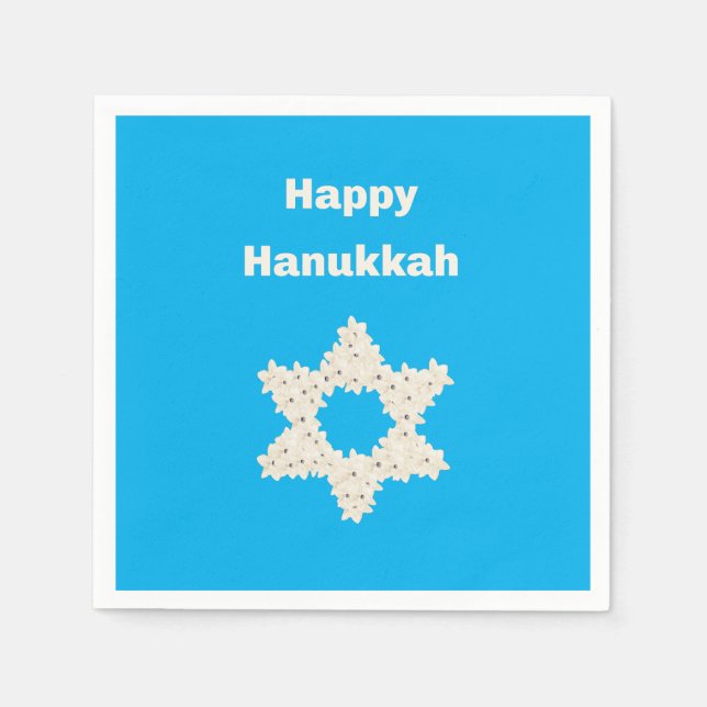 Hanukkah Gruß mit Blume Serviette (Vorderseite)